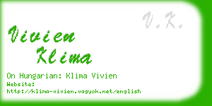 vivien klima business card